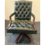 Chesterfield King irodai zöld forgószék, office chair 