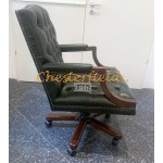 Chesterfield King irodai zöld forgószék, office chair 