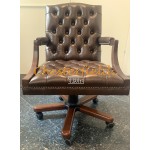 Chesterfield King irodai barna forgószék, office chair 