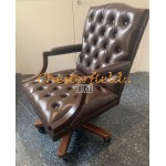 Chesterfield King irodai barna forgószék, office chair 