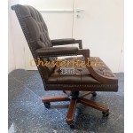 Chesterfield King irodai barna forgószék, office chair 