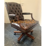 Chesterfield King irodai barna forgószék, office chair 