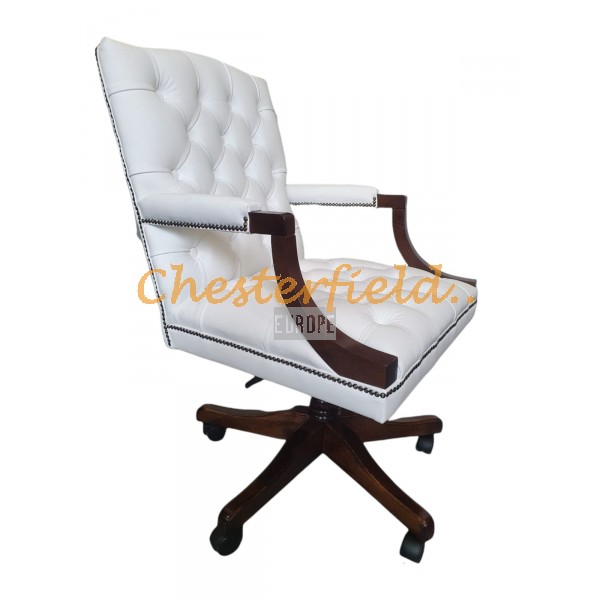 Chesterfield King irodai fehér forgószék, office chair 